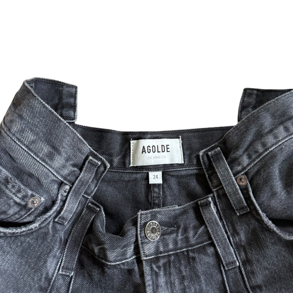 Agolde Pieced Angled Shorts in Shambles - Picture 6 of 8